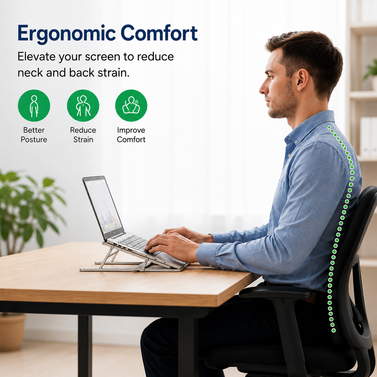 PostureCraft™ Adjustable Laptop Stand