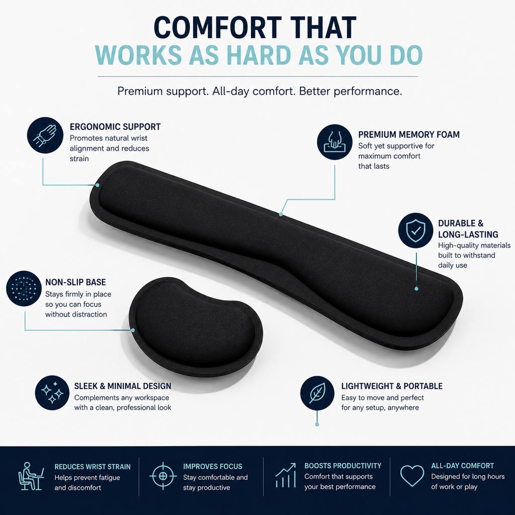 PostureCraft™ Ergonomic Wrist Cushion Set