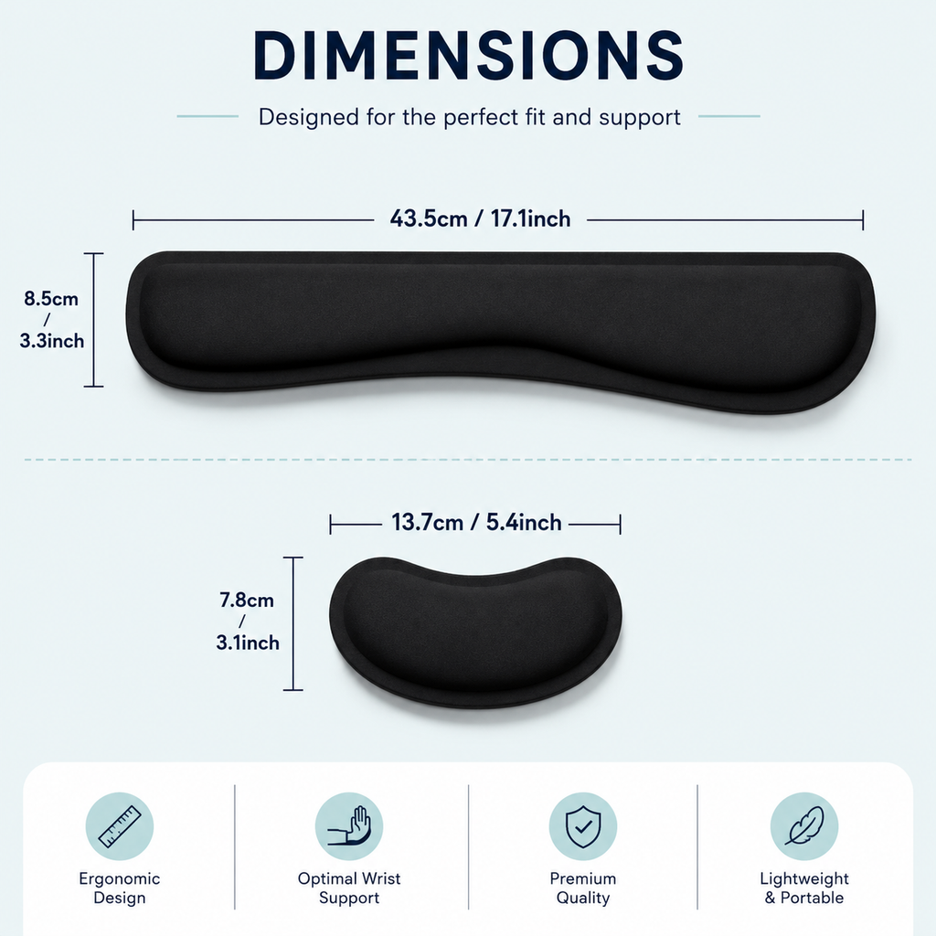 PostureCraft™ Ergonomic Wrist Cushion Set