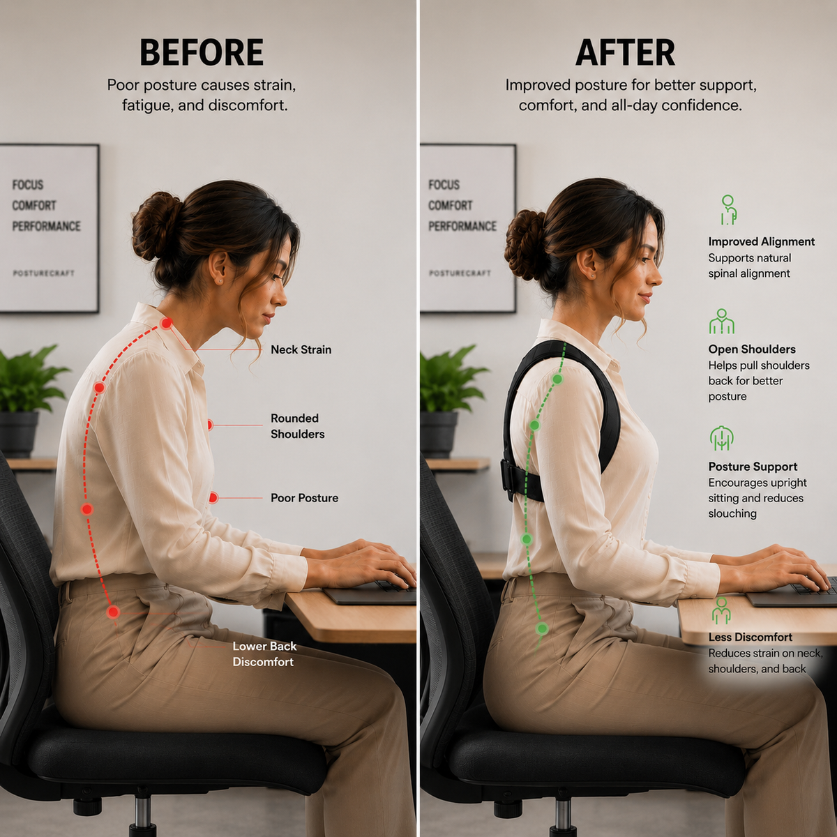 PostureCraft™ Posture Corrector Brace