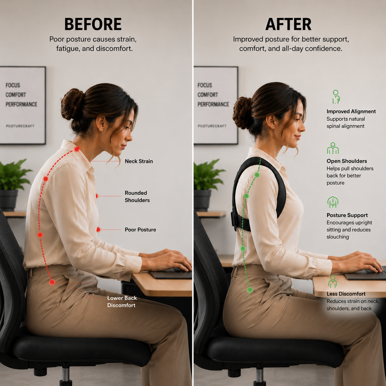 PostureCraft™ Posture Corrector Brace