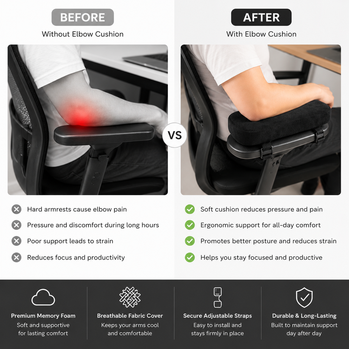 PostureCraft™ ErgoRest Elbow Cushion