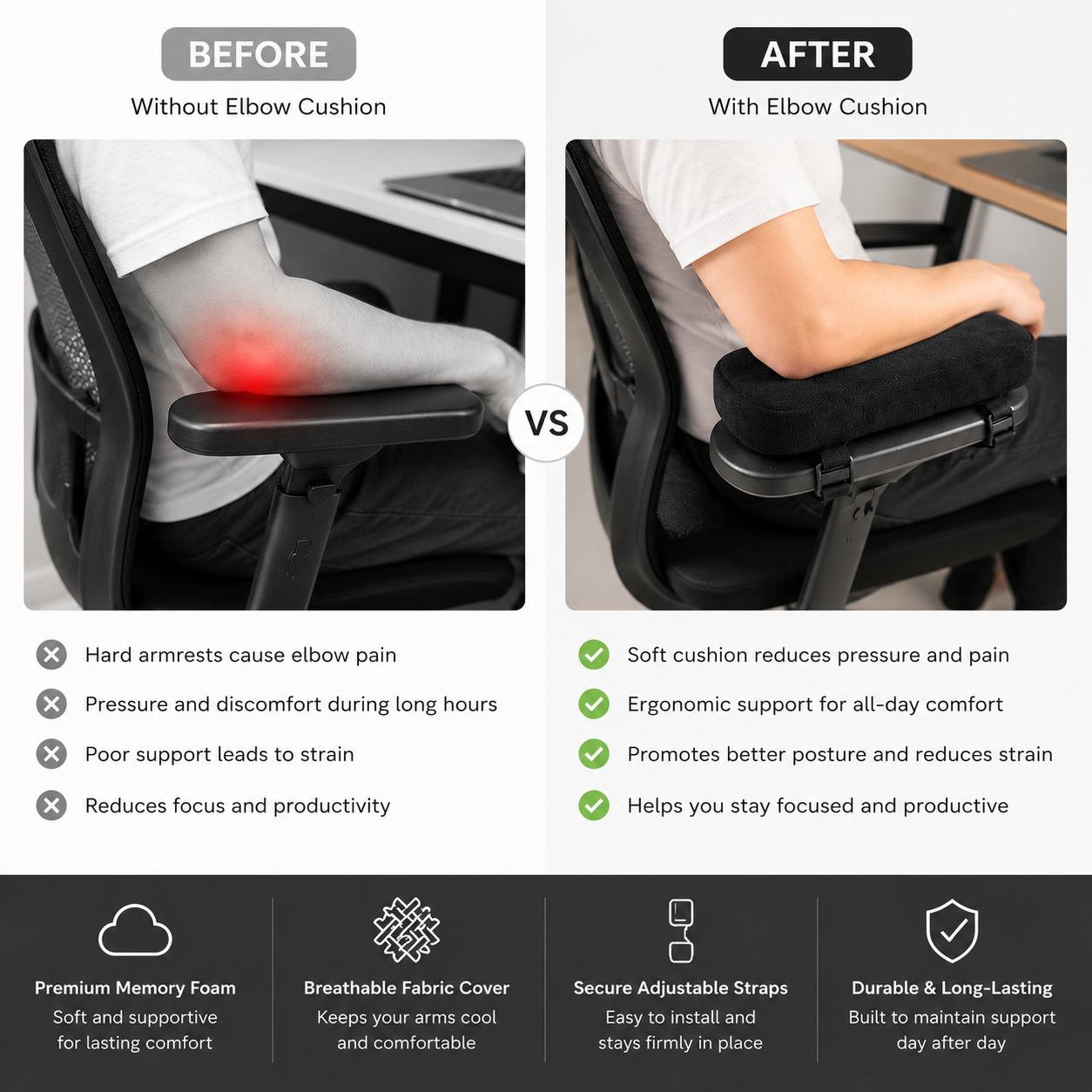 PostureCraft™ ErgoRest Elbow Cushion