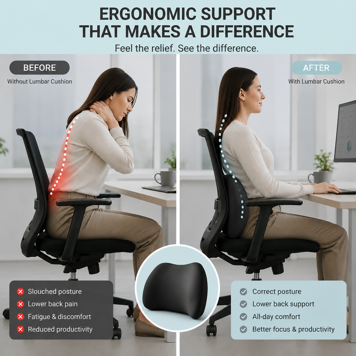 PostureCraft™ Lumbar Support Cushion
