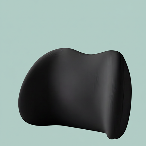 Black cushion on teal background